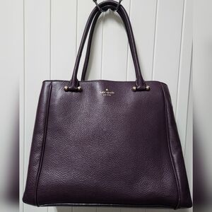 KATE SPADE Plum Pebble Leather Tote EUC
